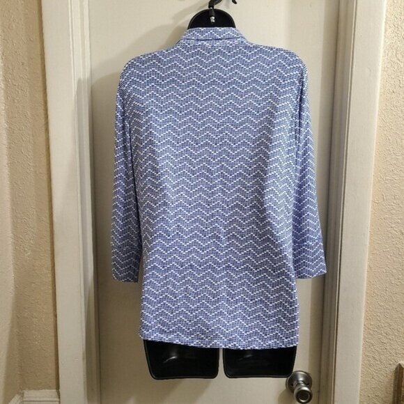 J. McLaughlin Womens Brynn Blue Linen Button Up Shirt Size M - Picture 4 of 8